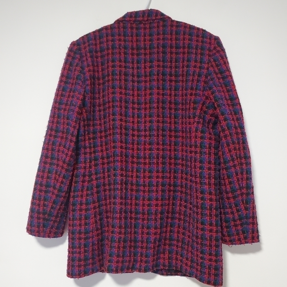 Norton McNaughton Red and Blue Plaid Blazer - Picture 7 of 7